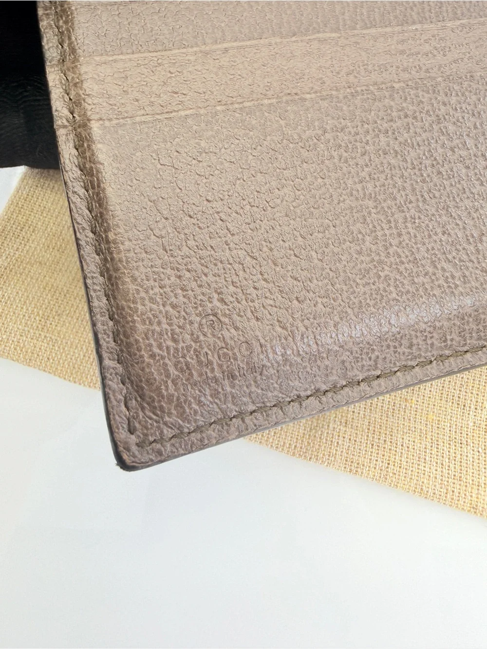 Gucci GG Canvas Small Ophidia Trifold Wallet in Gray with Green & Red Web